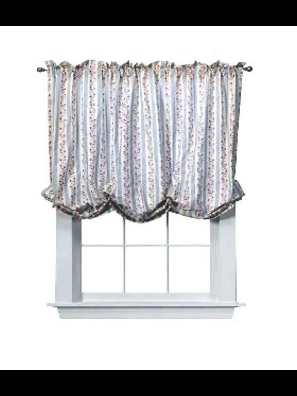 Simply Shabby Chic Balloon Curtain Valance Blue White Stripes RARE Discontinued
